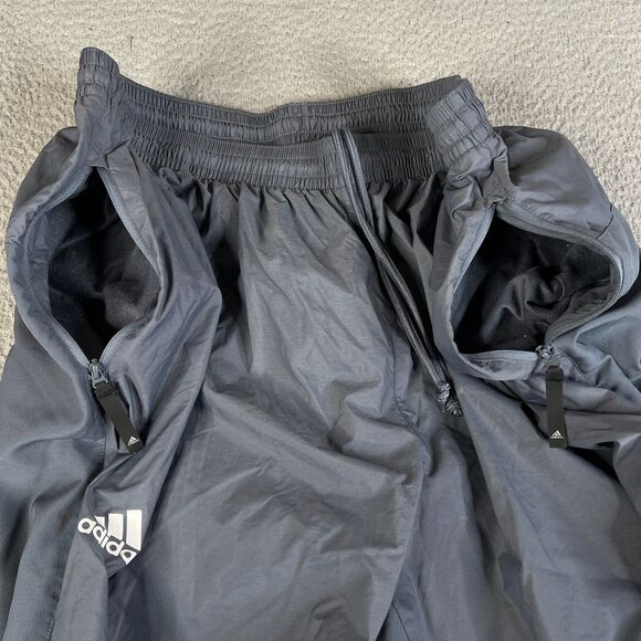 Adidas Track Pants Men 2XL Gray Zip Ankles Joggers Performance Training Athletic - Picture 6 of 15